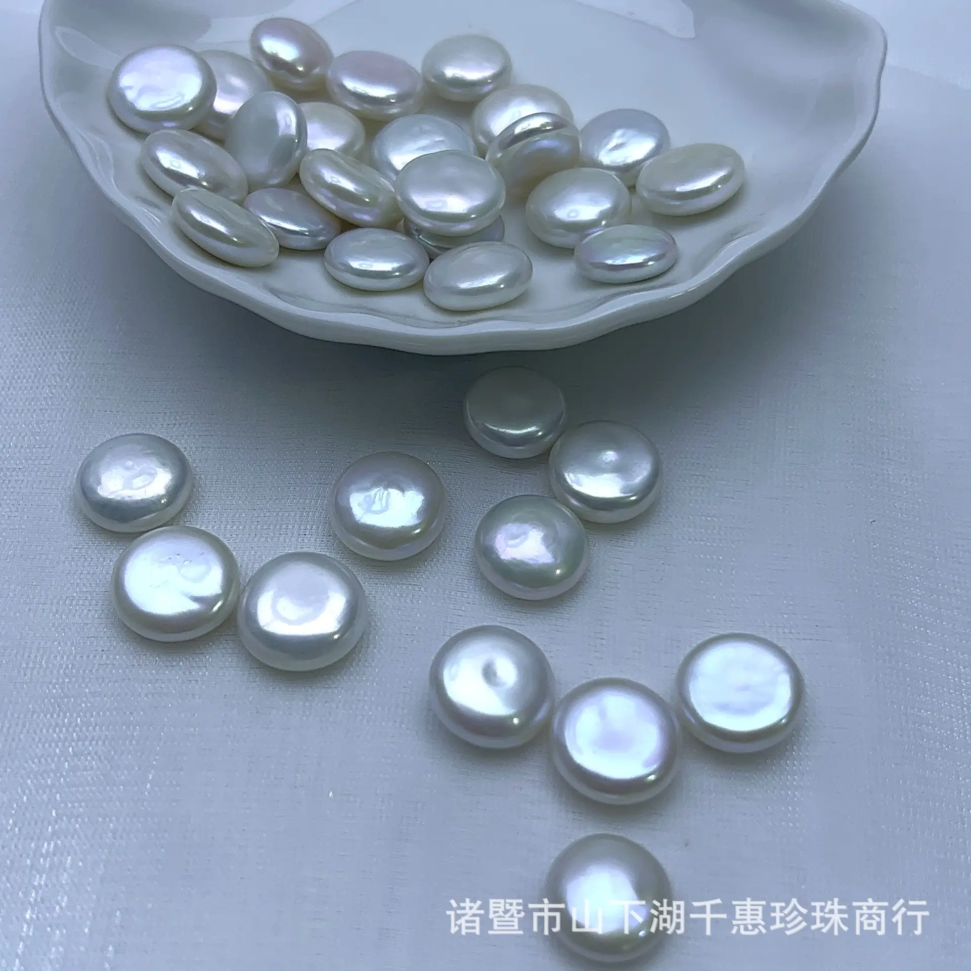Natural Freshwater Pearls Wholesale Baroque Buttons White Pearls Flat Loose Beads Can DIY - Image 2