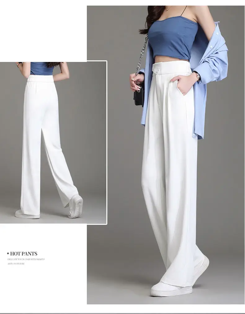 Women Wide Leg Pants High Waist Slimming Spring Autumn — feature 11