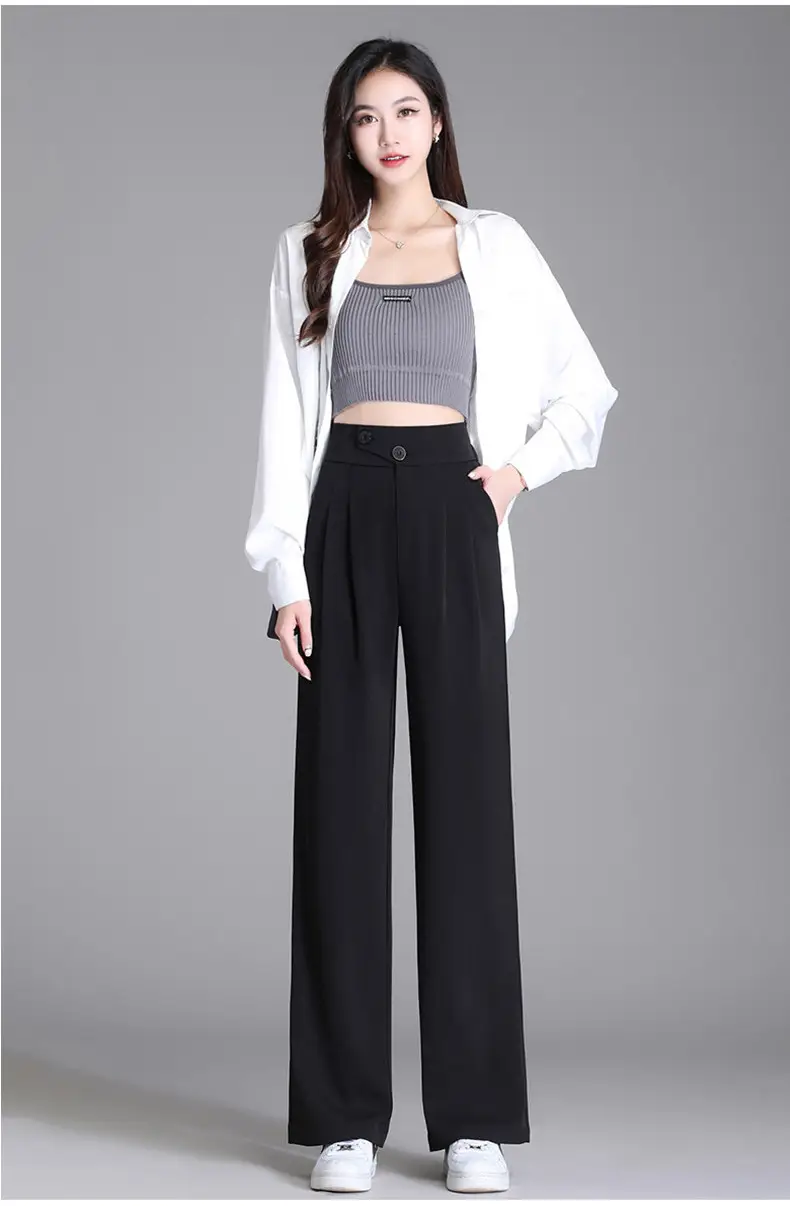 Women Wide Leg Pants High Waist Slimming Spring Autumn — feature 12