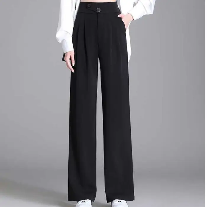 Women Wide Leg Pants High Waist Slimming Spring Autumn - Image 2
