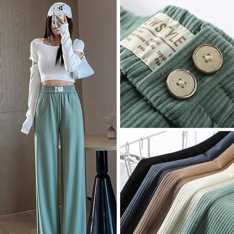 Ice Silk Wide Leg Pants 2025 Summer Loose Straight - Image 10