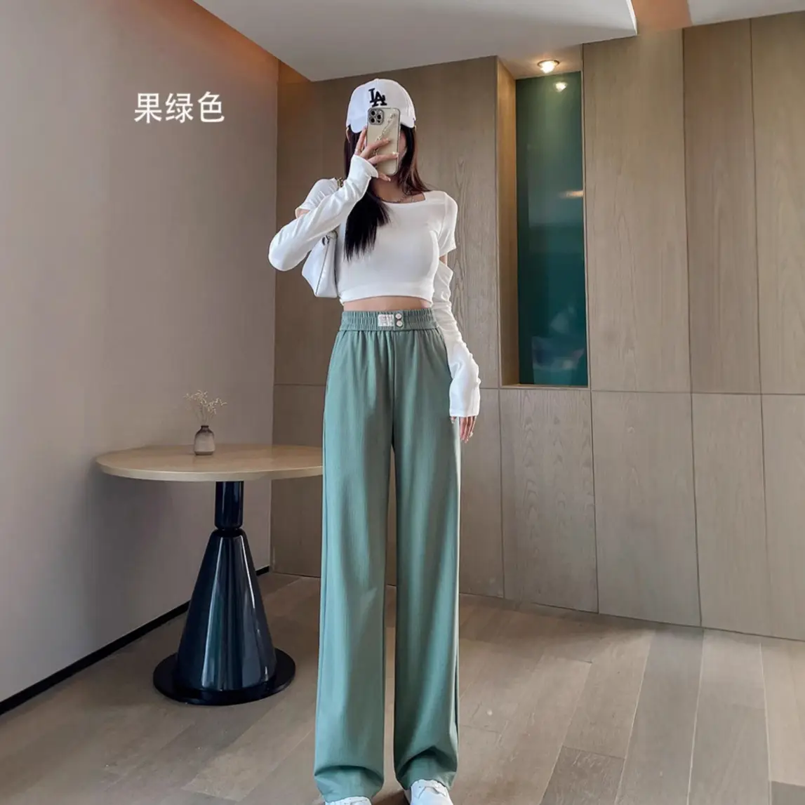 Ice Silk Wide Leg Pants 2025 Summer Loose Straight - Image 11