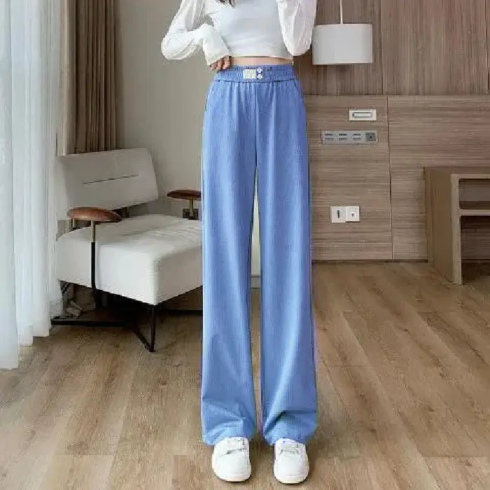 Ice Silk Wide Leg Pants 2025 Summer Loose Straight - Image 6