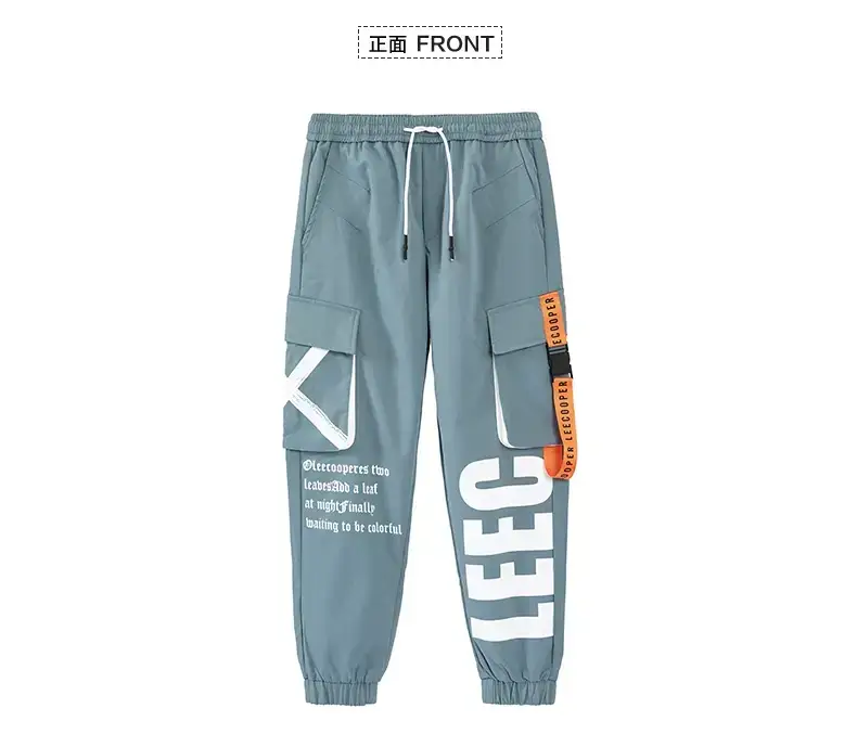 Men Black Multi-Pocket Letter Croc Pants — feature 20