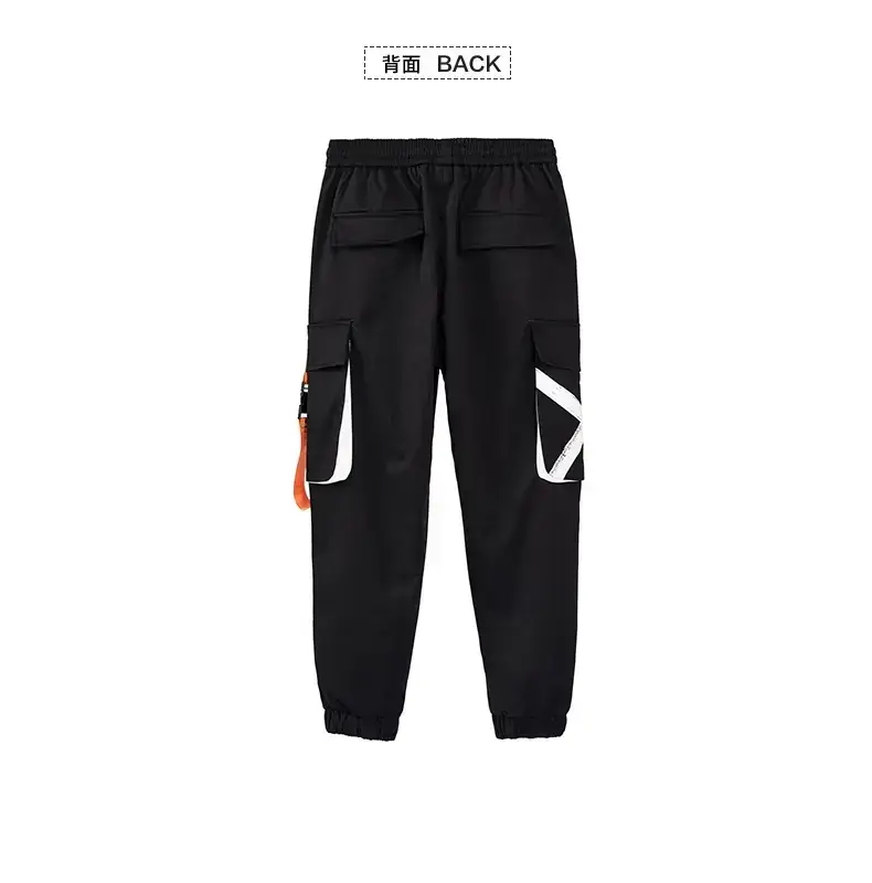 Men Black Multi-Pocket Letter Croc Pants — feature 23