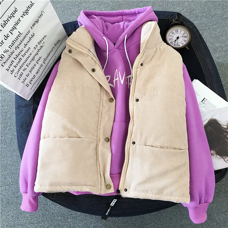 Women's Crossbody Sleeveless Vest Beige All Season — feature 10