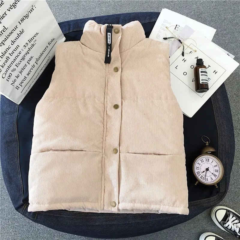 Women's Crossbody Sleeveless Vest Beige All Season — feature 19