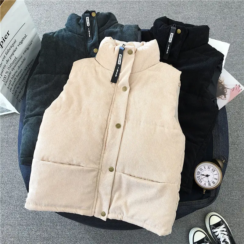 Women's Crossbody Sleeveless Vest Beige All Season — feature 5