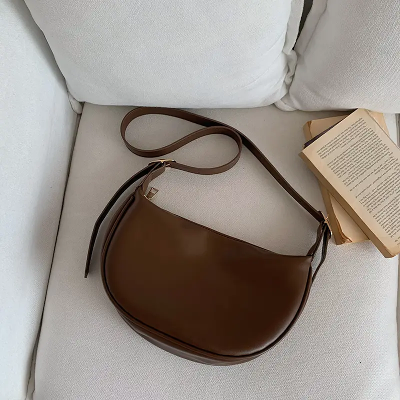 Brown Textured Shoulder Crossbody Bag for Women 2026