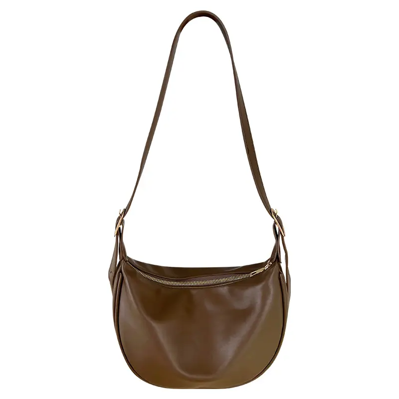 Brown Textured Shoulder Crossbody Bag for Women 2026