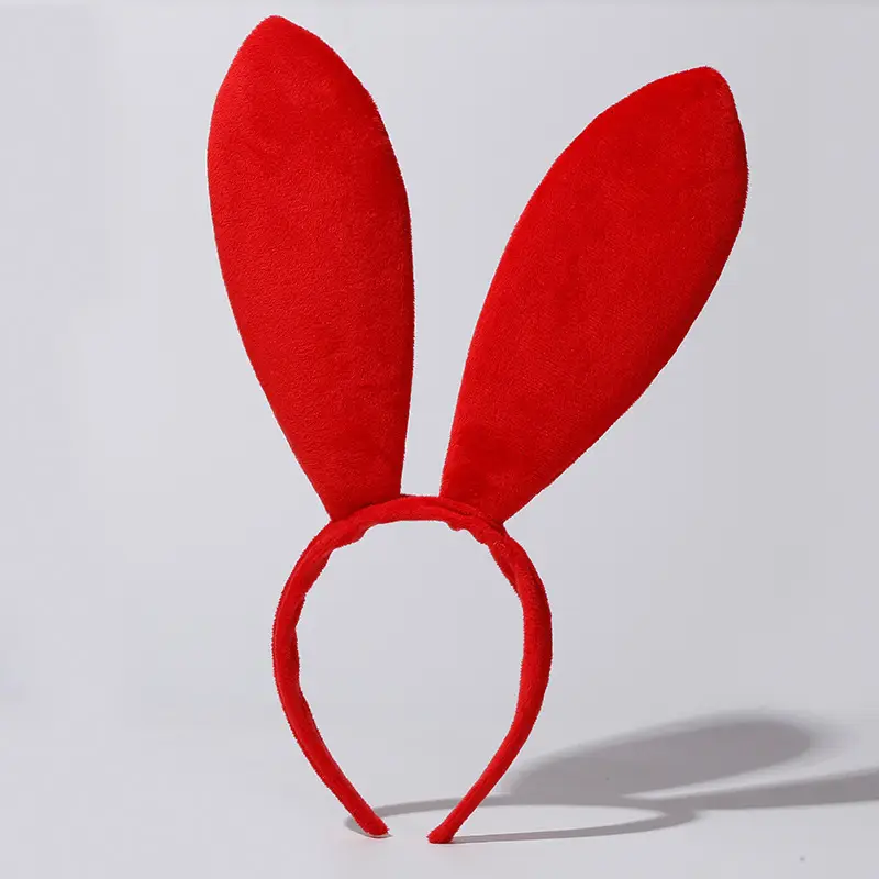 Plush Rabbit Ears Headband White Pink Bow Decor - Image 18