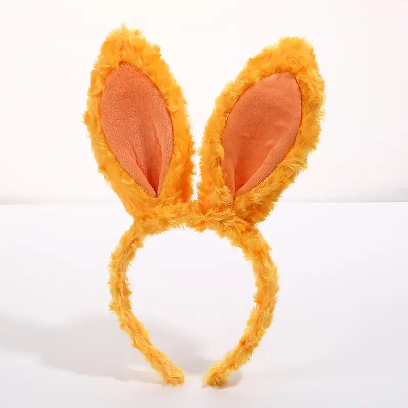 Plush Rabbit Ears Headband White Pink Bow Decor - Image 26