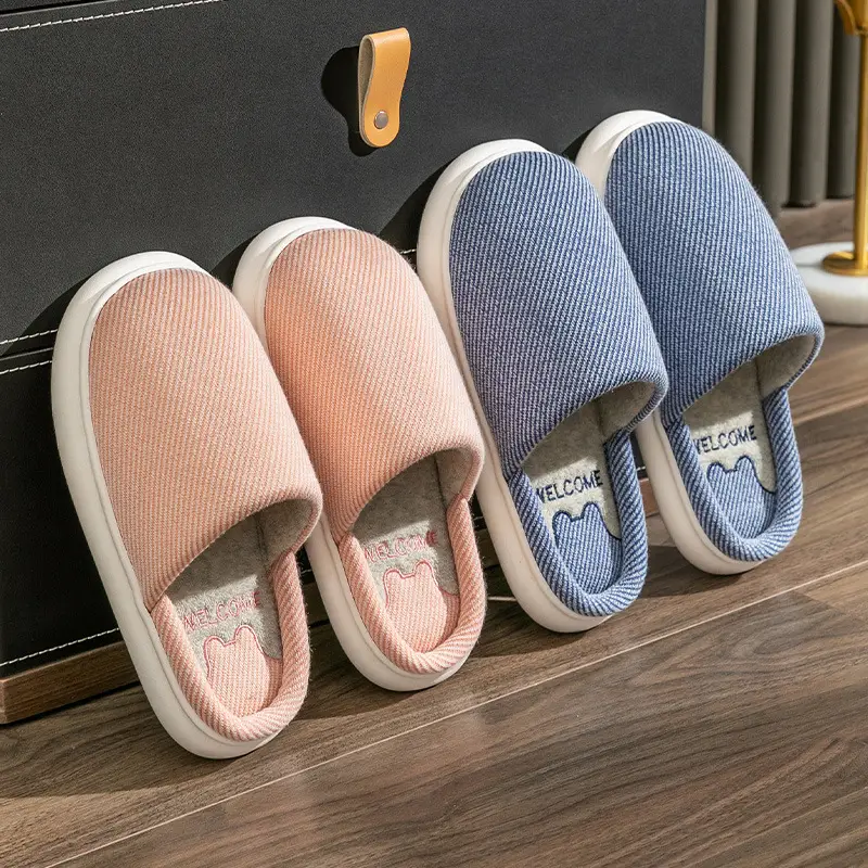 Cotton Slippers Women's Winter Indoor Home Couple's 2022 New Warm Non-slip Plush Men's Outer Wear Autumn and Winter