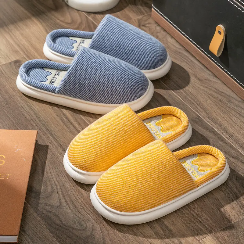 Cotton Slippers Women's Winter Indoor Home Couple's 2022 New Warm Non-slip Plush Men's Outer Wear Autumn and Winter