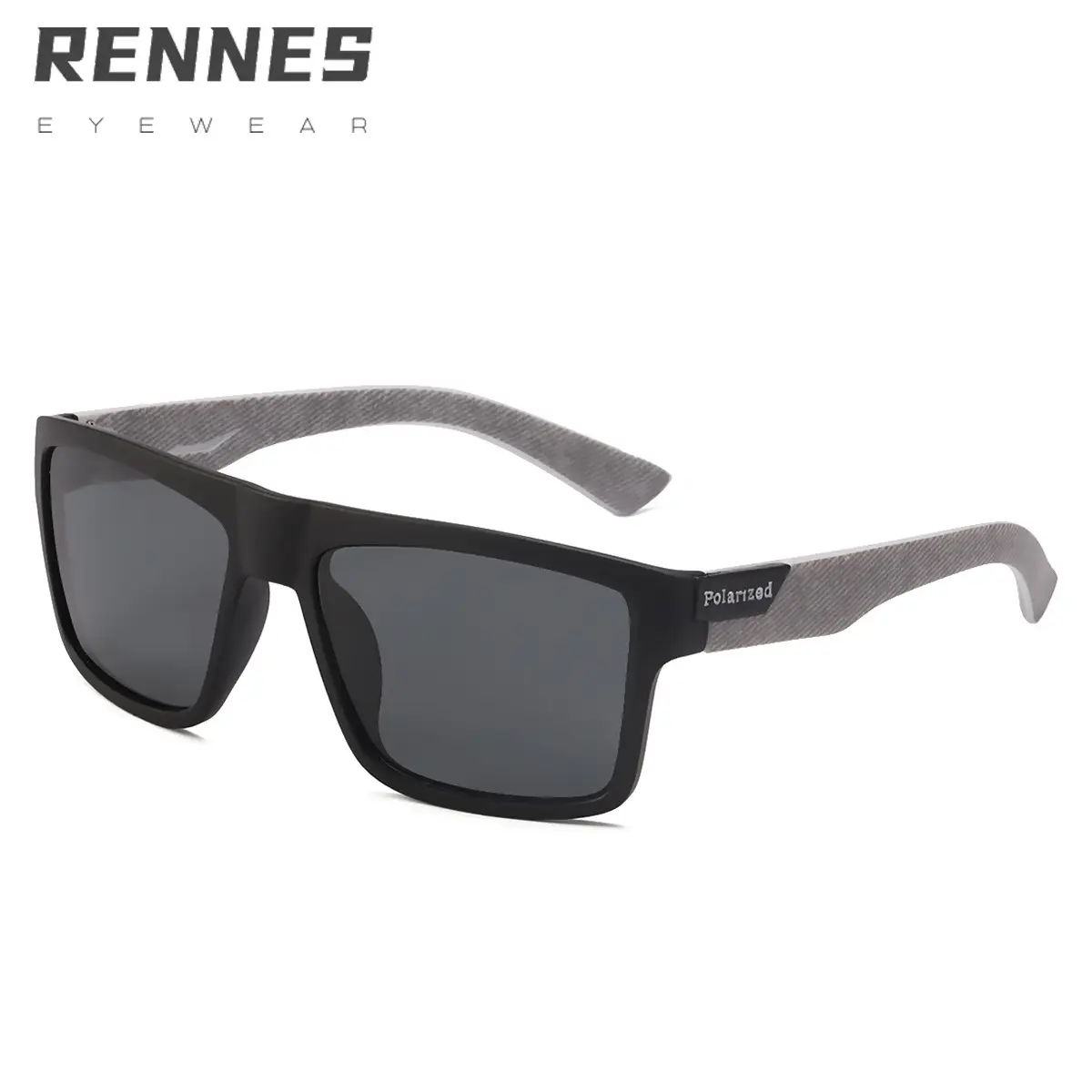 Polarized Sunglasses Blue Mirror Black Frame