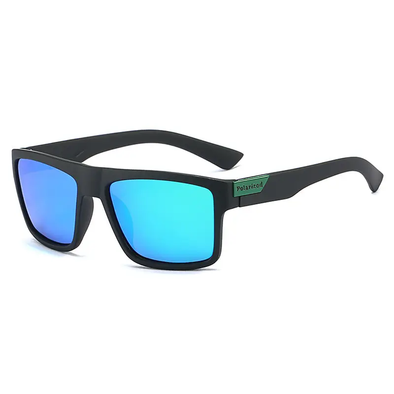 Polarized Sunglasses Blue Mirror Black Frame