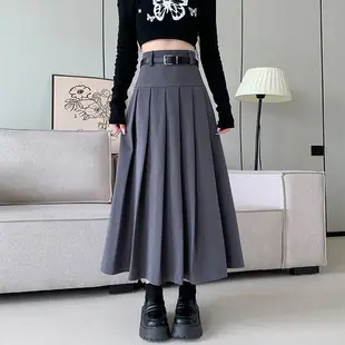 Irregular High Waist Pleated Skirt Women's Beige — feature 7