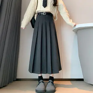 Irregular High Waist Pleated Skirt Women's Beige — feature 9