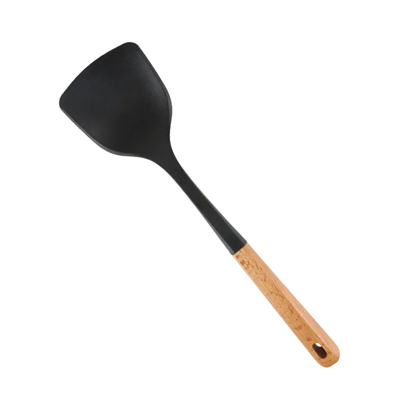 Wooden Handle Silicone Kitchenware 13 Pieces suit Storage Barrel Kitchen Tools Non-stick Cooking Spoon suit