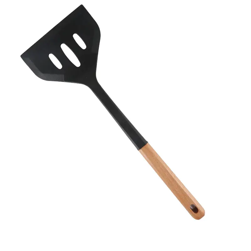 Wooden Handle Silicone Kitchenware 13 Pieces suit Storage Barrel Kitchen Tools Non-stick Cooking Spoon suit