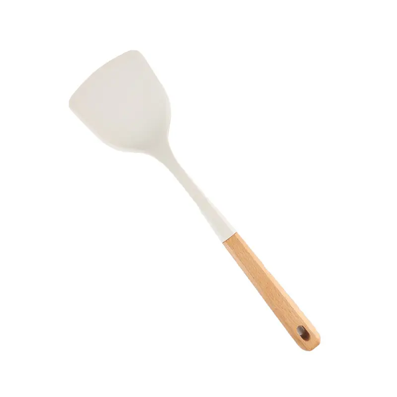 Wooden Handle Silicone Kitchenware 13 Pieces suit Storage Barrel Kitchen Tools Non-stick Cooking Spoon suit