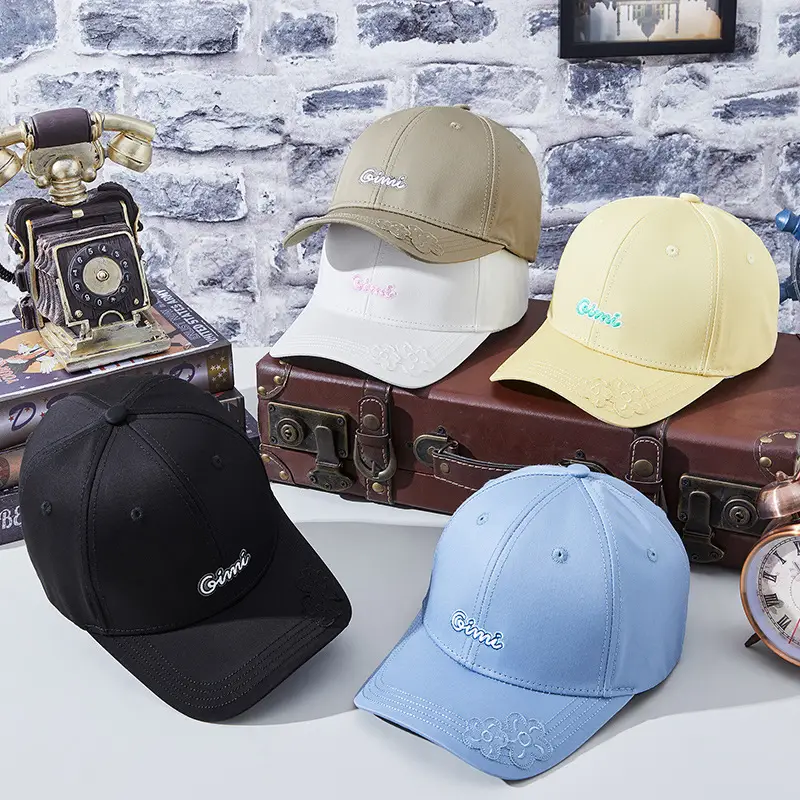 White Letter Embroidered Golf Cap for Men Women