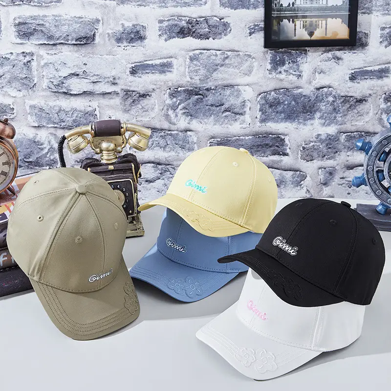 White Letter Embroidered Golf Cap for Men Women