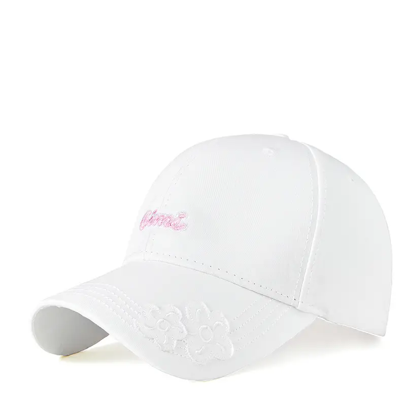 White Letter Embroidered Golf Cap for Men Women