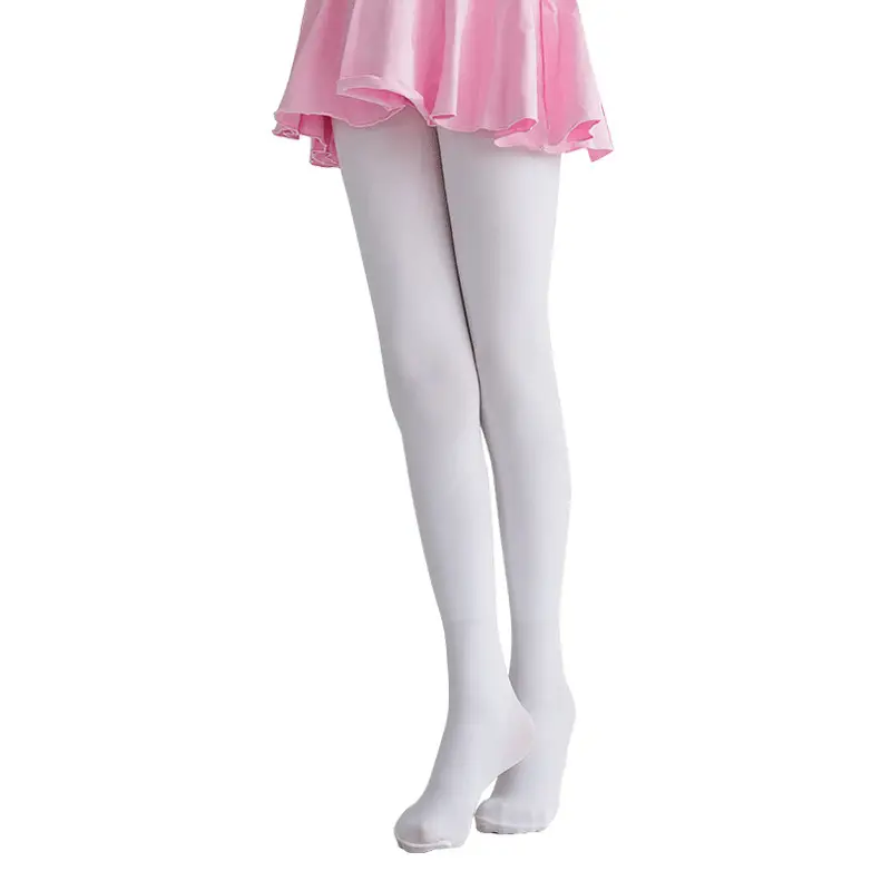 Thickened no velvet autumn and winter children dance socks dancing pantyhose White no velvet leggings girls warm