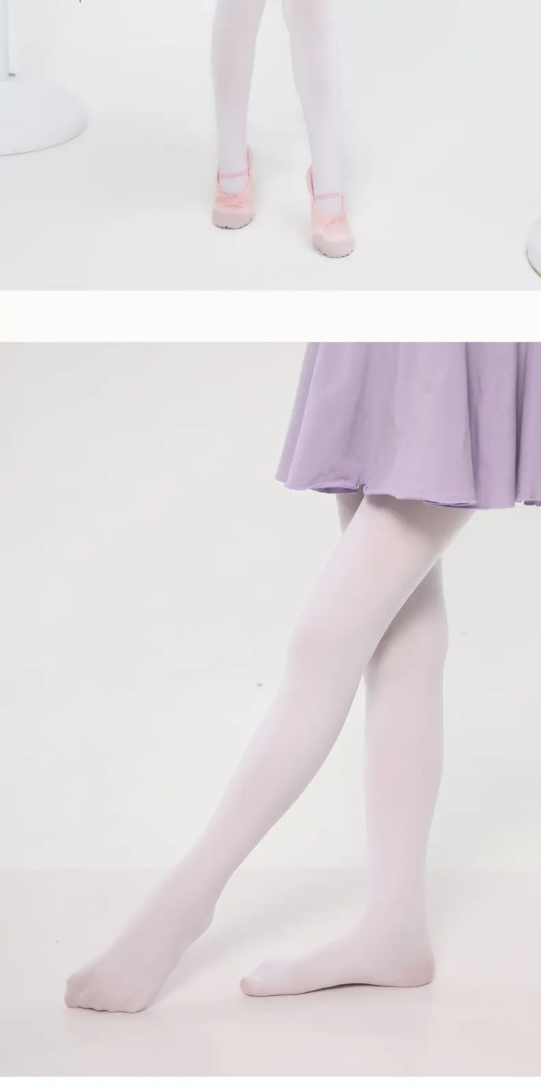 Thickened no velvet autumn and winter children dance socks dancing pantyhose White no velvet leggings girls warm — feature 12