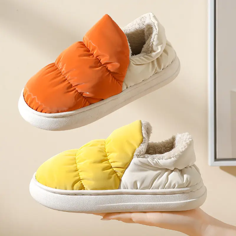 Cotton Slippers Women's Winter Couple's Outer Wear Bag with Cute Home Indoor Wood Floor Warm Soft Sole Cotton Shoes for Men