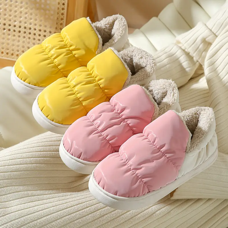 Cotton Slippers Women's Winter Couple's Outer Wear Bag with Cute Home Indoor Wood Floor Warm Soft Sole Cotton Shoes for Men