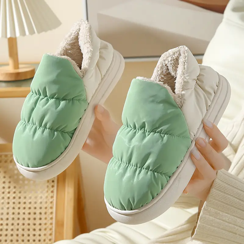 Cotton Slippers Women's Winter Couple's Outer Wear Bag with Cute Home Indoor Wood Floor Warm Soft Sole Cotton Shoes for Men