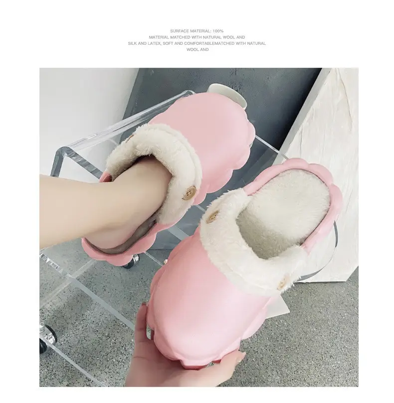 Detachable cotton slippers women's autumn and winter home warm moon shoes EVA waterproof non-slip covered plush cotton shoes — feature 12