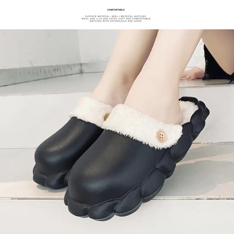 Detachable cotton slippers women's autumn and winter home warm moon shoes EVA waterproof non-slip covered plush cotton shoes — feature 14