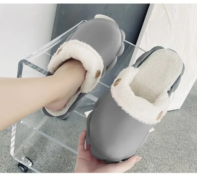 Detachable cotton slippers women's autumn and winter home warm moon shoes EVA waterproof non-slip covered plush cotton shoes — feature 26
