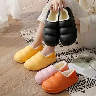 Women's Detachable Cotton Warm Slippers Black Winter — feature 3