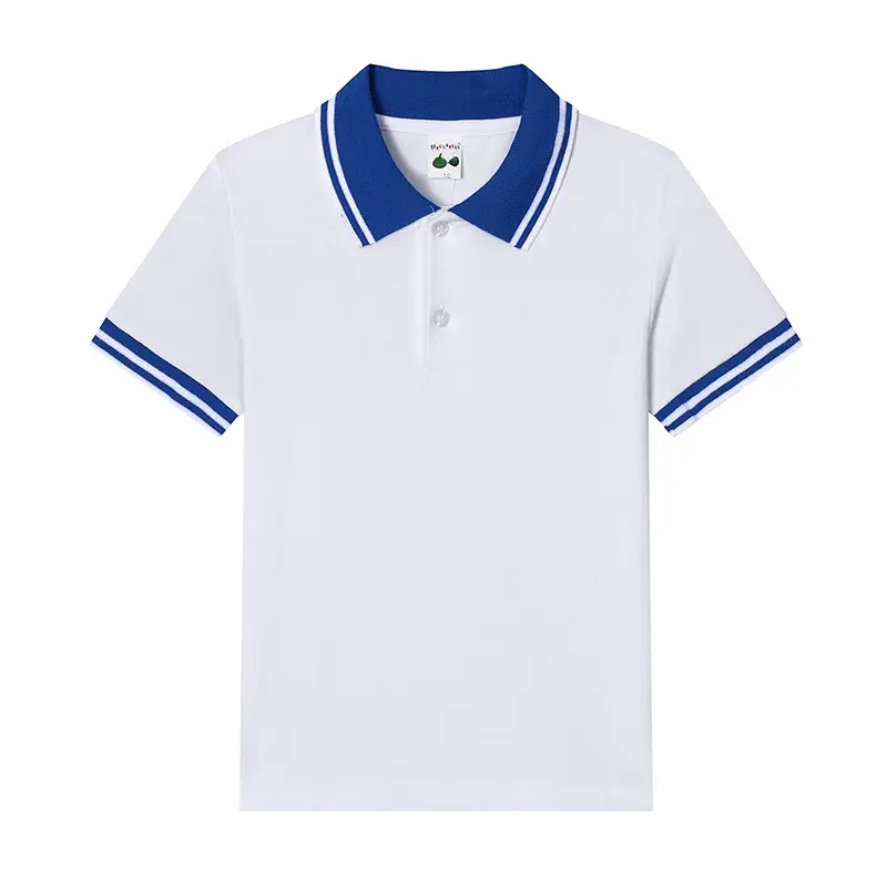 Light Blue Polo T-Shirt for Boys Girls Cotton Short Sleeve - Image 9