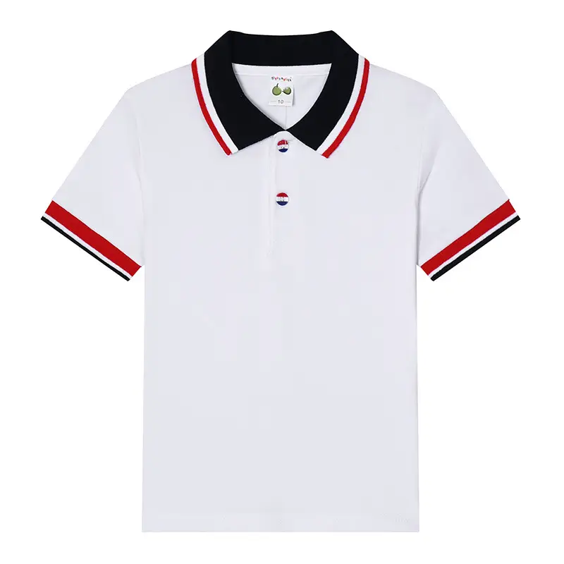 Light Blue Polo T-Shirt for Boys Girls Cotton Short Sleeve - Image 7