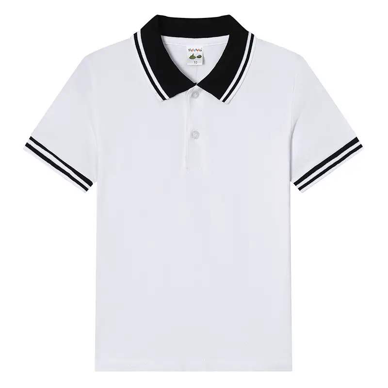 Light Blue Polo T-Shirt for Boys Girls Cotton Short Sleeve — feature 5