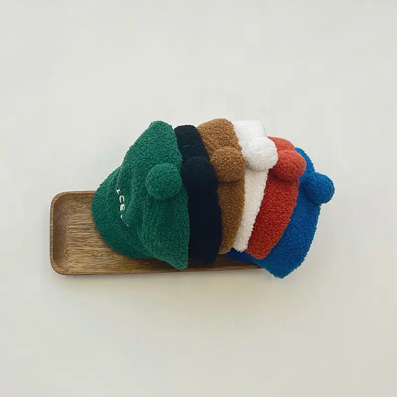 Qiunan Kids Winter Wool Beanies with Letters - Image 4