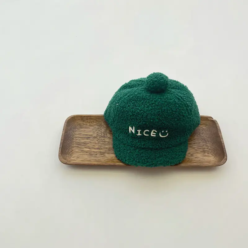 Qiunan Kids Winter Wool Beanies with Letters - Image 2