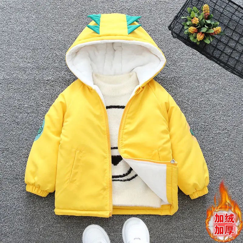 Boys' Orange Fleece Hooded Jacket Winter Coat - Image 5