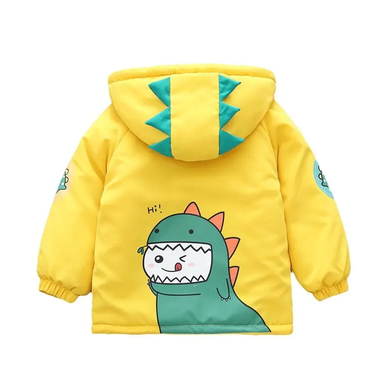 Boys' Orange Fleece Hooded Jacket Winter Coat - Image 7