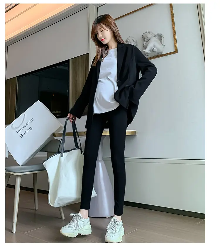 Pregnant Women's Skinny Leggings with Adjustable Band — feature 10