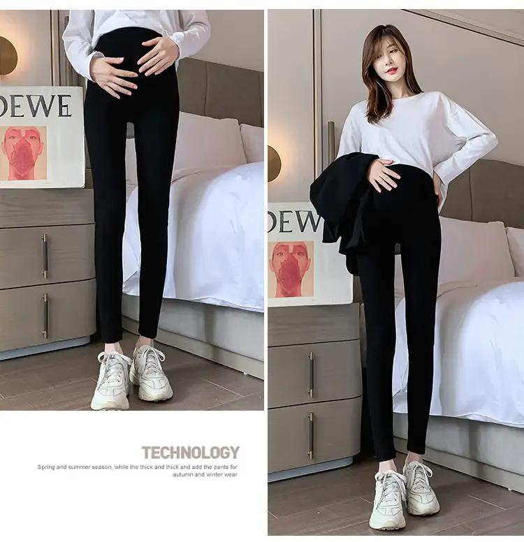 Pregnant Women's Skinny Leggings with Adjustable Band — feature 15