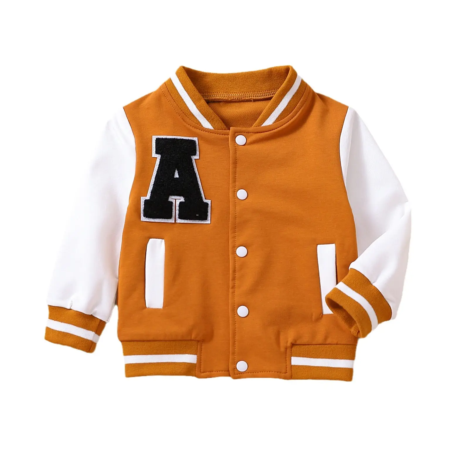Navy Blue & Yellow A-Line Bomber Jacket for Kids