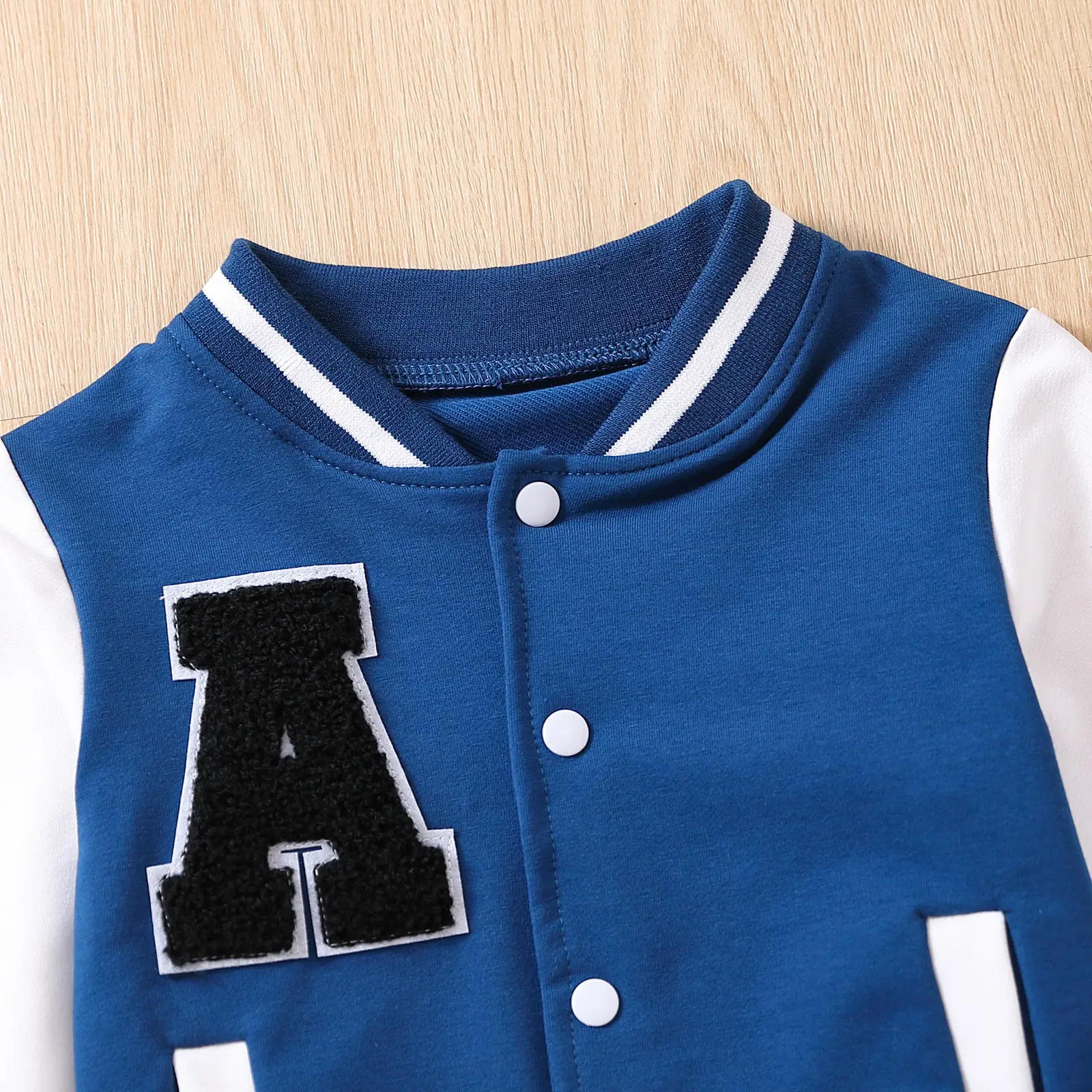 Navy Blue & Yellow A-Line Bomber Jacket for Kids — feature 7