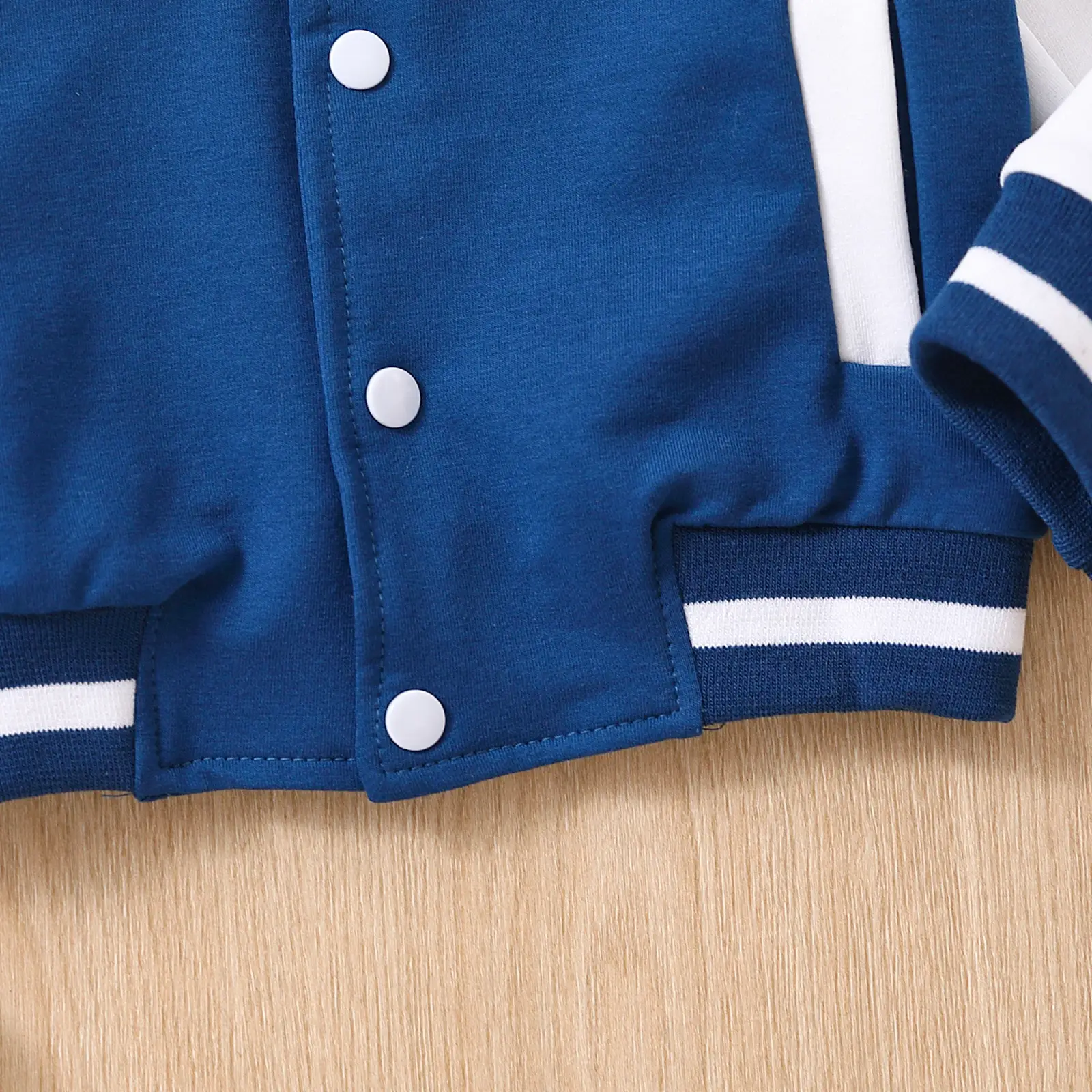 Navy Blue & Yellow A-Line Bomber Jacket for Kids — feature 9