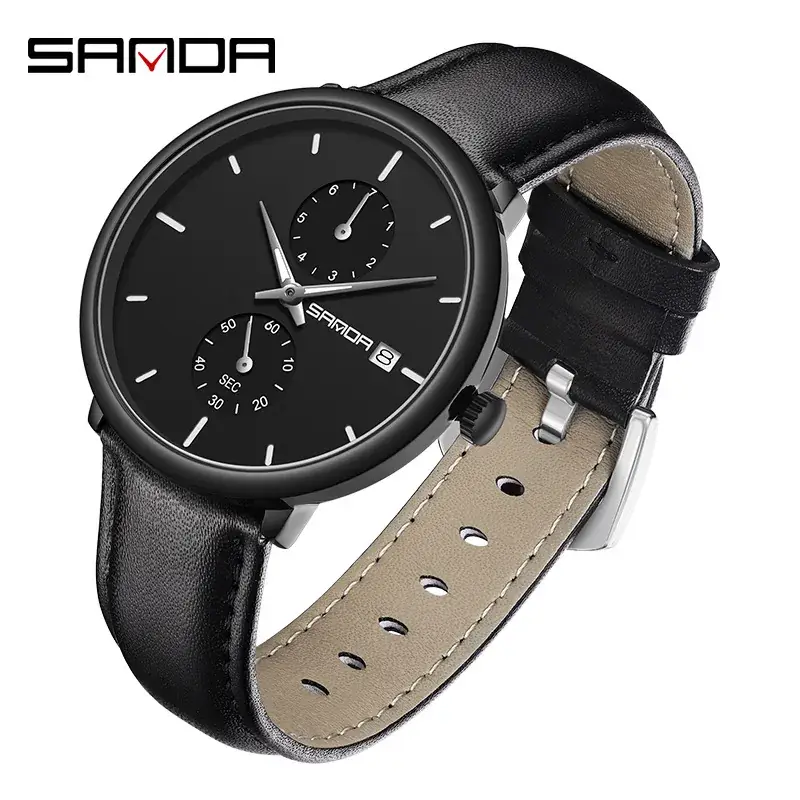 Sanda Men's Black Quartz Watches 7 Models - Image 9